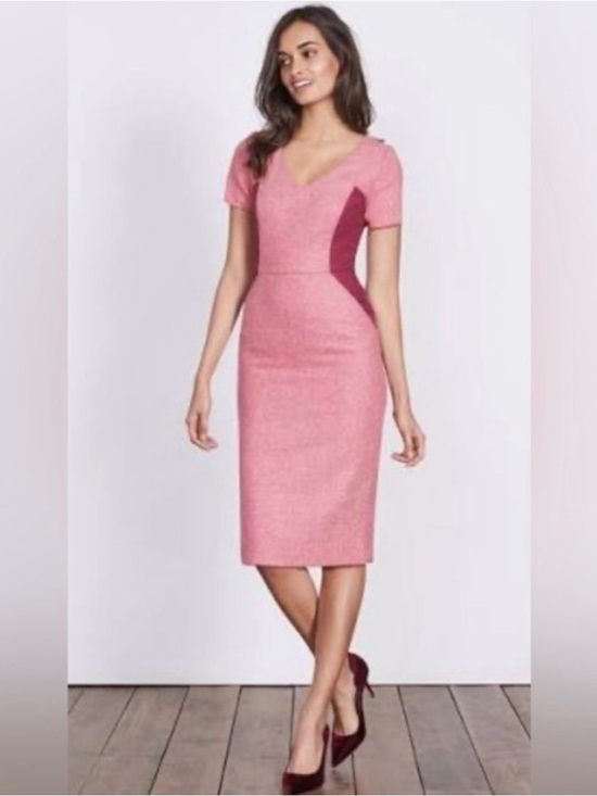 Boden Dresses & Skirts - Boden Rose-Pink Midi Tweed Sheath Dress